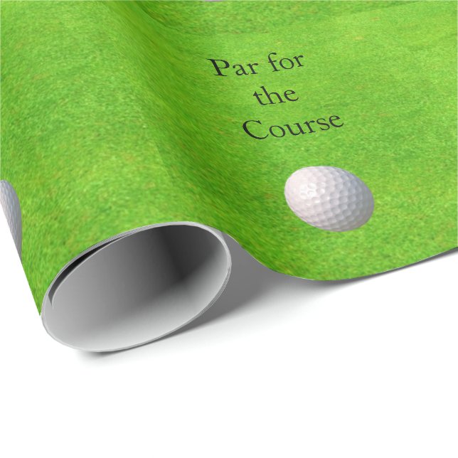 Par for the Course with Golf Ball Wrapping Paper (Roll Corner)