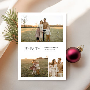 Par la foi chrétienne moderne Noël 3 Carte photo