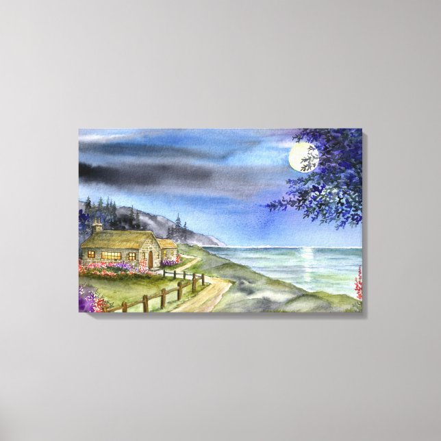 Par la lumière de la toile de lune argentée Imprim (Recto)