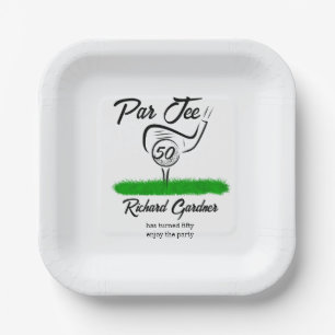 Par Off for an UnForeGettable 50th Birthday Party Paper Plate