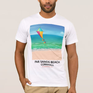 Par Sands Beach Cornwall beach travel poster T-Shirt
