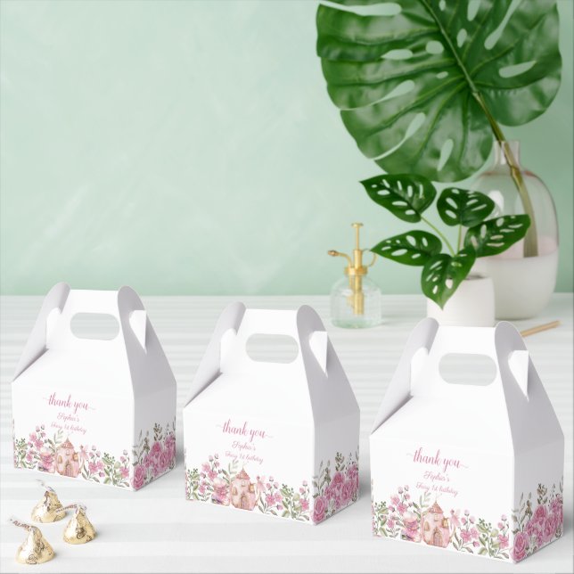Par-tea Fairy Girl Blush Pink Flowers Birthday Favor Box (Multiple)