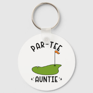 Par-tee Auntie Funny Aunt Golf Birthday Party Keychain