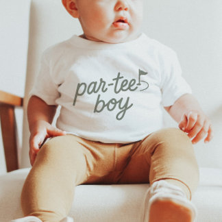 Par-tee Boy Golf 1st Birthday Sage Green T-Shirt