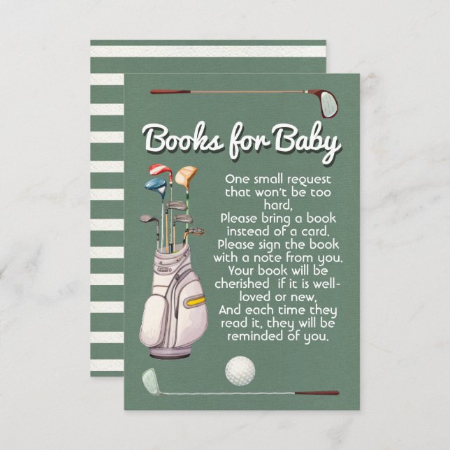 Par-tee Golf books for baby shower Invitation (Front/Back)