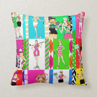 Par-tee on the green throw pillow