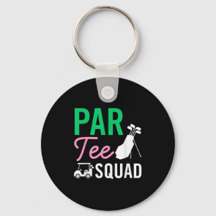 Par Tee Squad Funny Birthday Party Golf Player Fam Keychain
