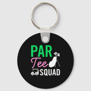 Par Tee Squad Funny Birthday Party Golf Player Fam Keychain