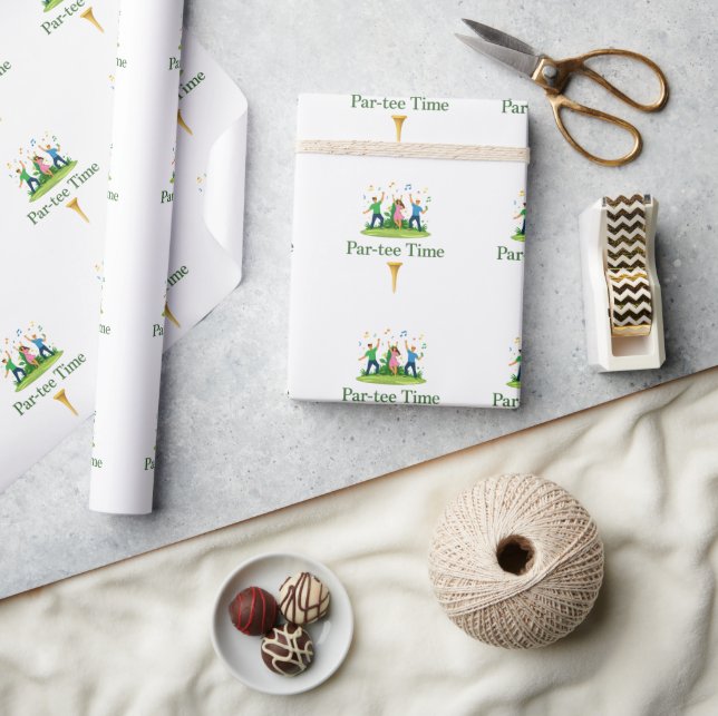 Par-tee Time Golf Wrapping Paper | Fun Gift (Crafts)