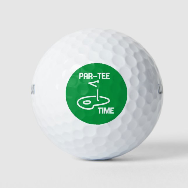 Par-Tee Time White Golf Balls (Front)