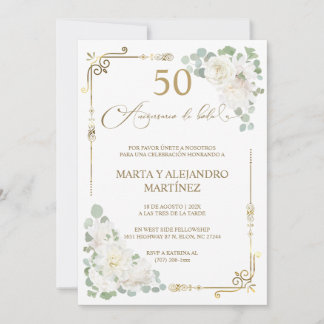Para 50 Aniversario de Boda Invitation