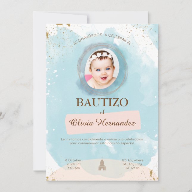 Para Bautizo Invitations (Front)