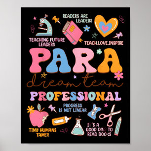 Para Dream Team Paraprofessional First Day Back To Poster