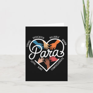 Para Heart Paraprofessional Teacher Paraeducator Card
