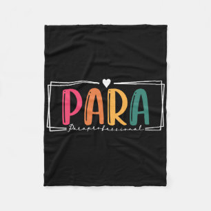 Para Paraprofessional Paraeducator First Day Back Fleece Blanket