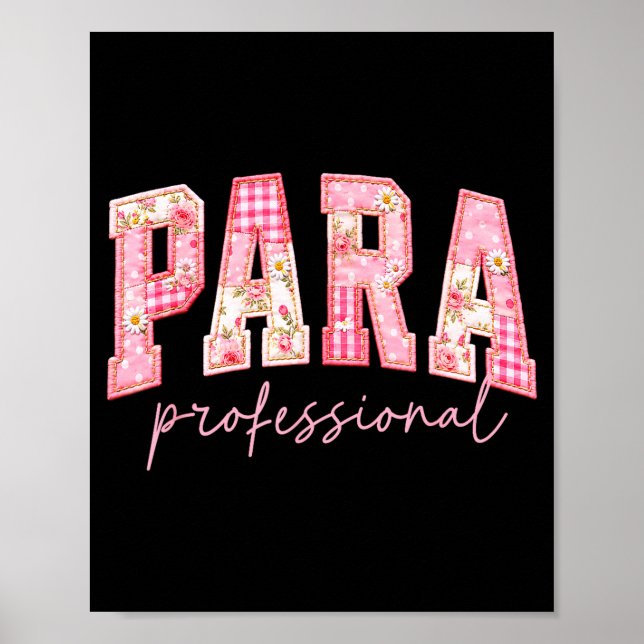 Para professional teacher back to school first day poster (Front)