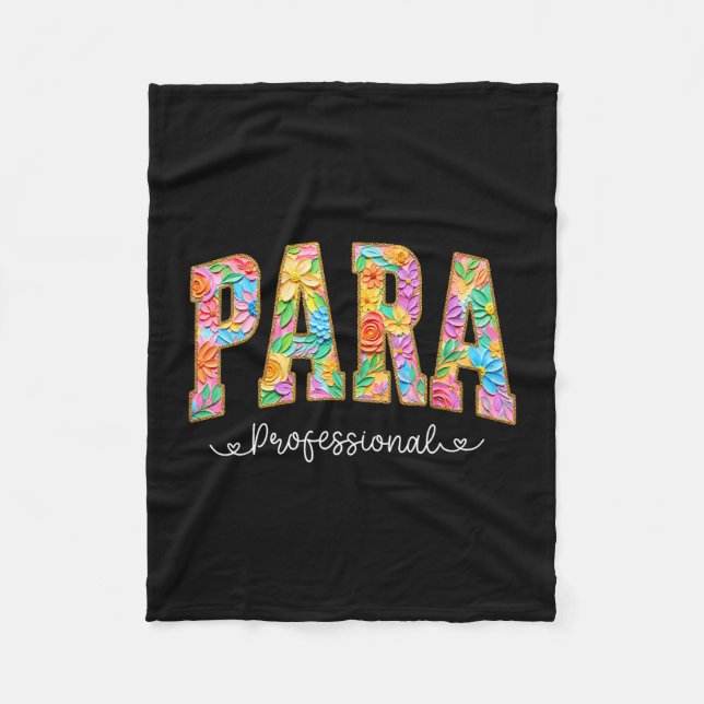 Para professional teacher first day of school back fleece blanket (Front)