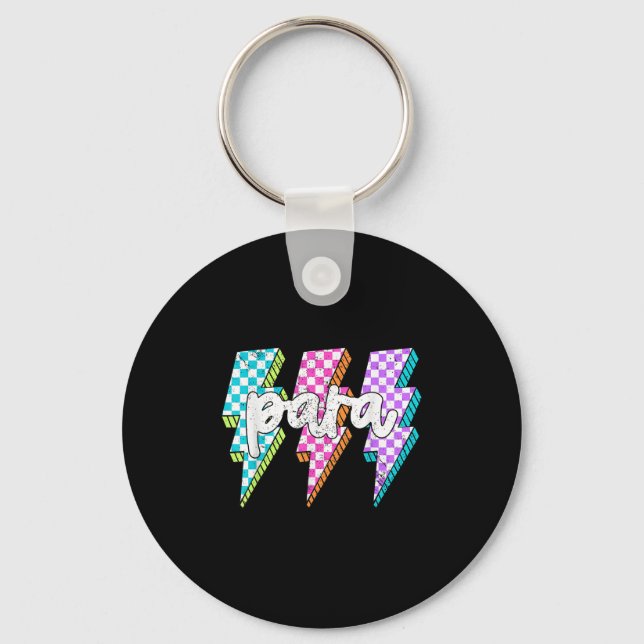 Para Squad Paraprofessional Teacher Lightning Bolt Keychain (Front)