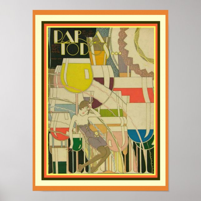 Para Todos Art Déco Poster "One Too Many" 12 x 16 (Devant)