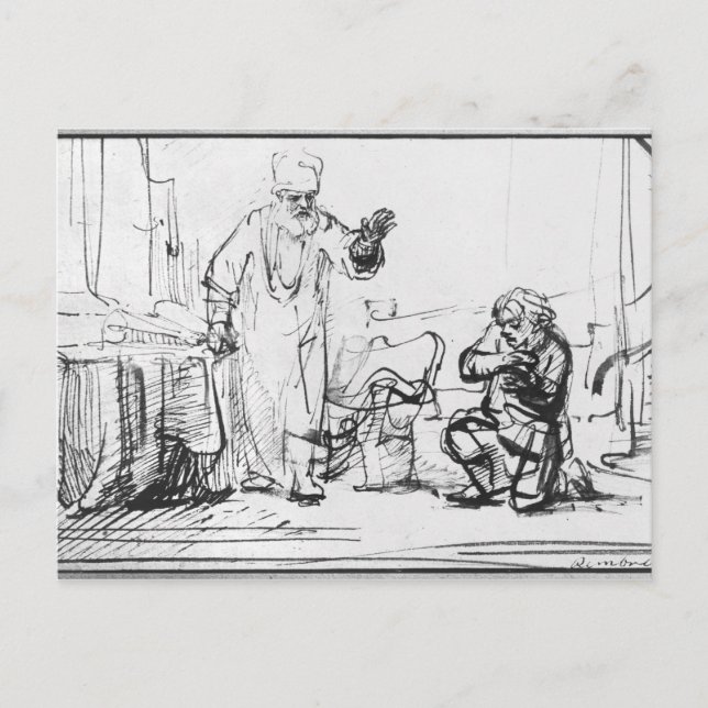 Parable of the ruthless creditor postcard (Front)