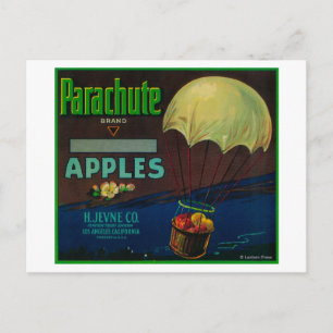 Parachute Apple Crate Label Postcard