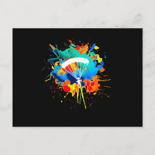 Parachute Colours Skydiver Skydiving Postcard