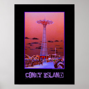 Parachute Jump Psychedelic Poster