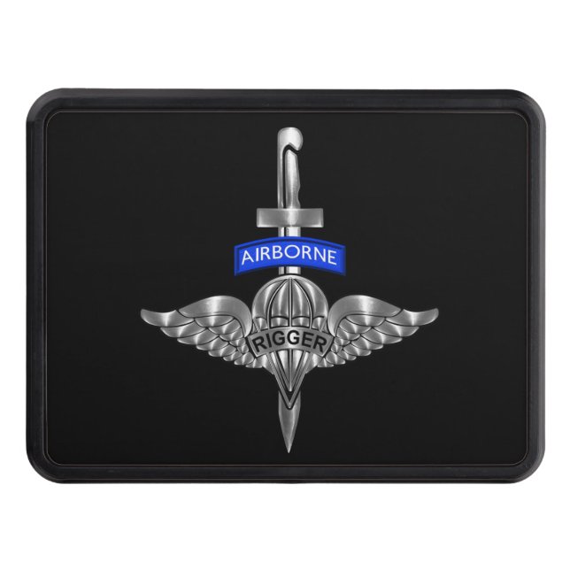 Parachute Rigger “Combat Veteran” Trailer Hitch Cover (Front)