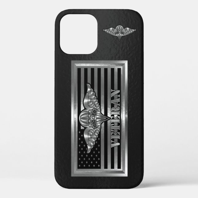 Parachute Rigger Veteran Steel Flag  Case-Mate iPhone Case (Back)