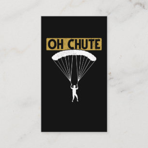 Parachute Skydiver Funny Adrenaline Lover Business Card