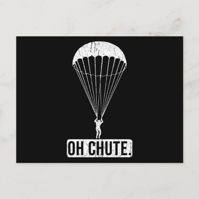Parachute Skydiving Oh Chute Postcard (Front)