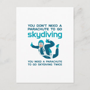 Parachute Skydiving Postcard