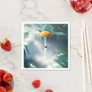 Parachuting Over Niagara Falls In A Basket, Napkin