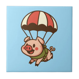 Parachuting pig tile