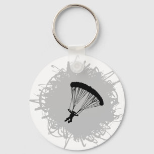 Parachuting Scribble Style Keychain