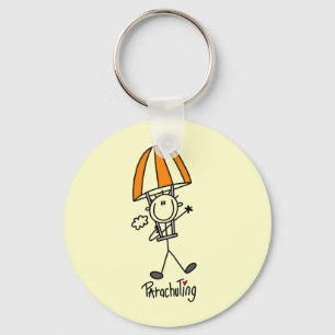 Parachuting Stick Figure Keychain