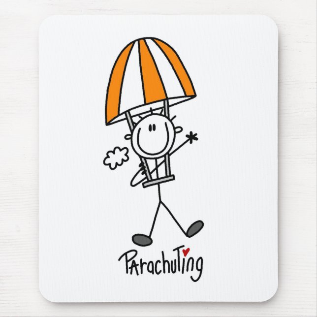Parachuting Stick Figure Mouse Pad (Front)