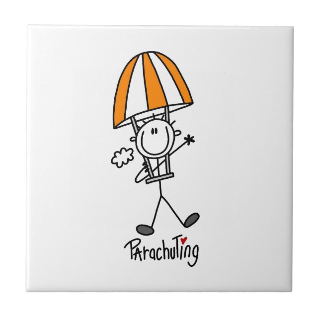 Parachuting Stick Figure Tile (Front)