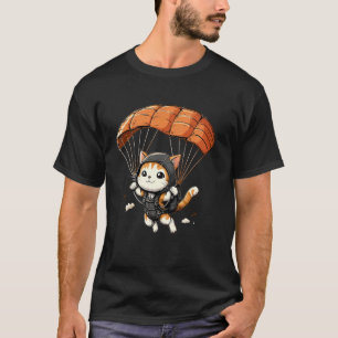 Parachutist Cat on Parachuting T-Shirt