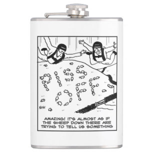 Parachutists Believe that Sheep have a Message Hip Flask