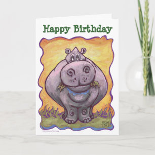 Parade Animale Hippopotamus Bonne carte d'annivers