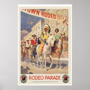 Parade de Rodéo dans le Montana Affiche de Voyage