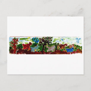 Parade of dinosaurs and donkeys postcard