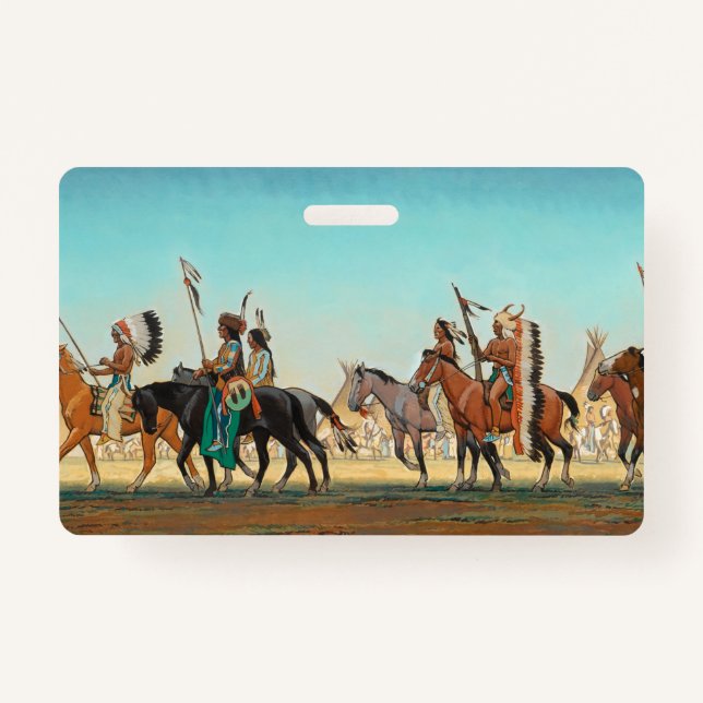 Parade of Warriors by Maynard Dixon Badge (Front)