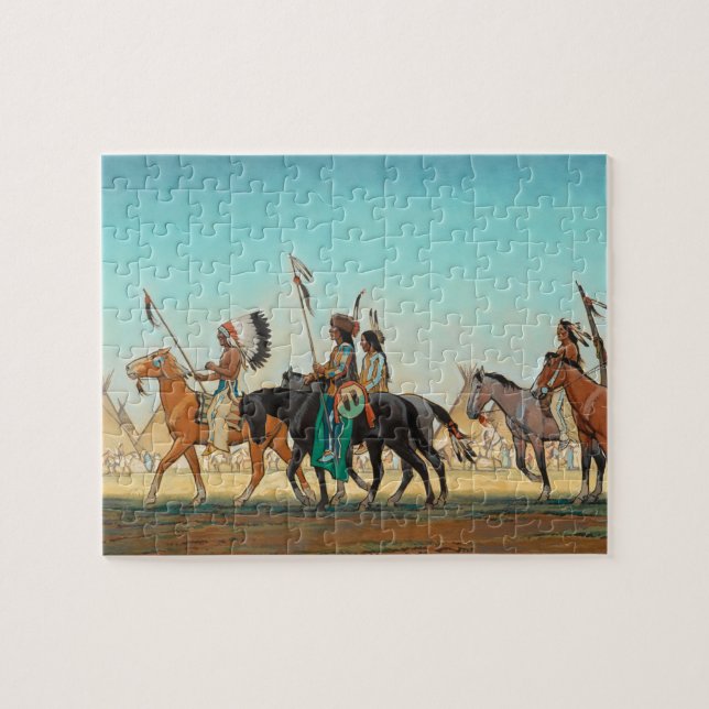 Parade of Warriors by Maynard Dixon Jigsaw Puzzle (Horizontal)