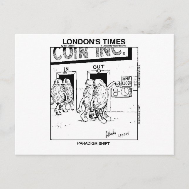 Paradigm Shift Funny Cartoon Gifts & Collectibles Postcard (Front)
