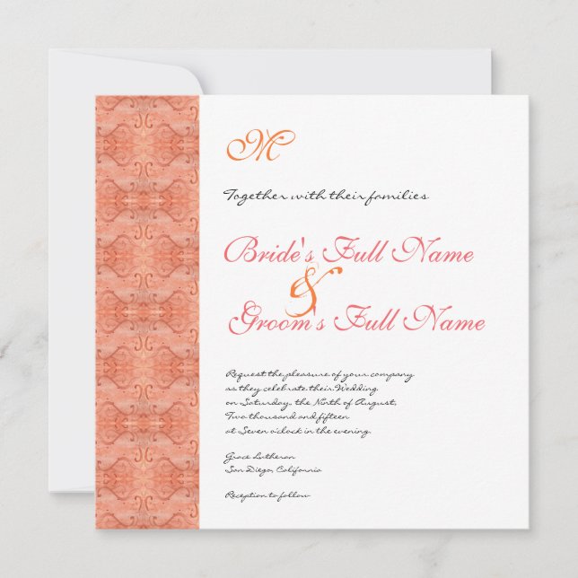 Paradis Moderne Fleur 1, Faire-part de mariage (Devant)