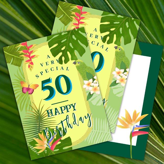 Paradis tropical Carte d'anniversaire annuelle ver (Tropical Paradise Birthday card.)