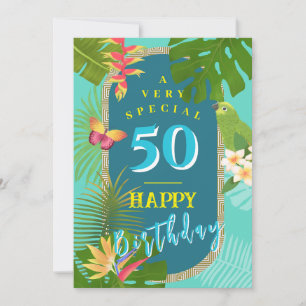 Paradis tropical Carte d'anniversaire Turquoise to