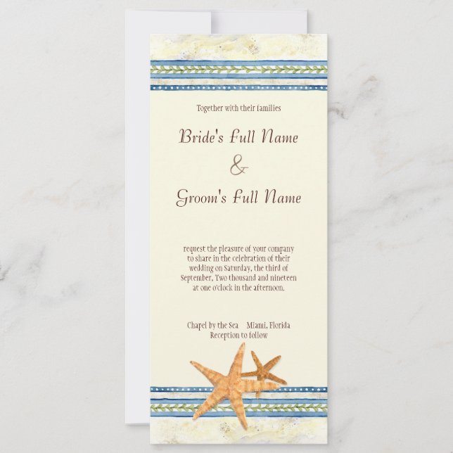 Paradis tropical de l'île - Faire-part de mariage (Devant)